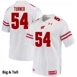 Men's Wisconsin Badgers NCAA #54 Jordan Turner White Authentic Under Armour Big & Tall Stitched College Football Jersey YU31T17VF